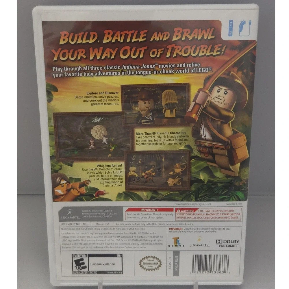 LEGO Indiana Jones Original Adventures & Adventure Continues Bundle Nintendo Wii